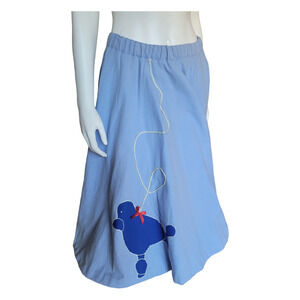 Handmade 1960s Light Blue Poodle Skirt Sz M Rockabilly Cosplay Costume Retro